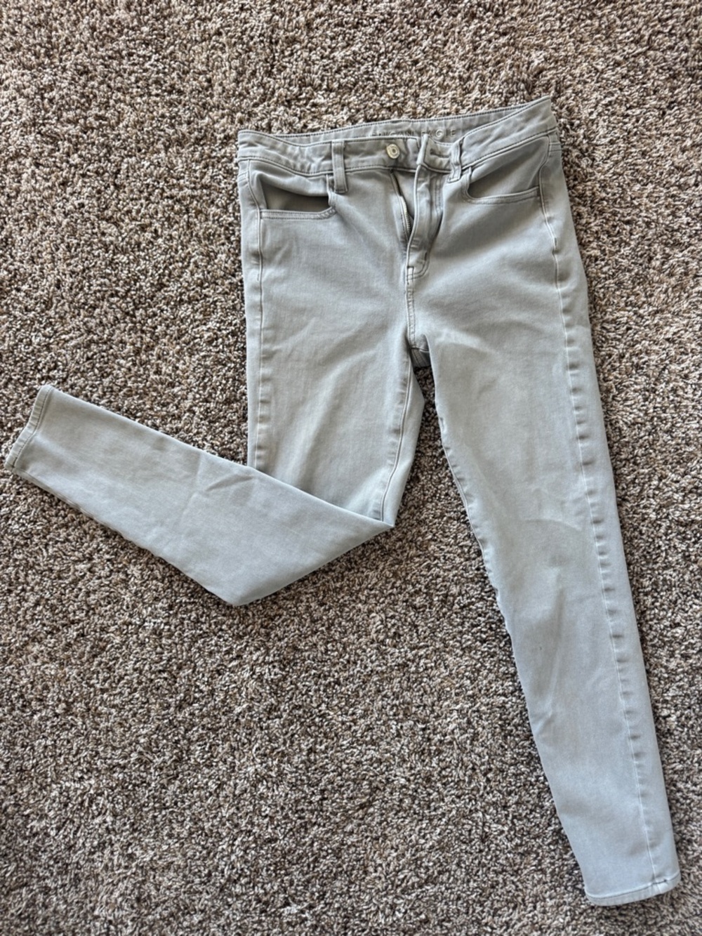 American Eagle Outfitters Light Gray Stretch Skinny Jeggings